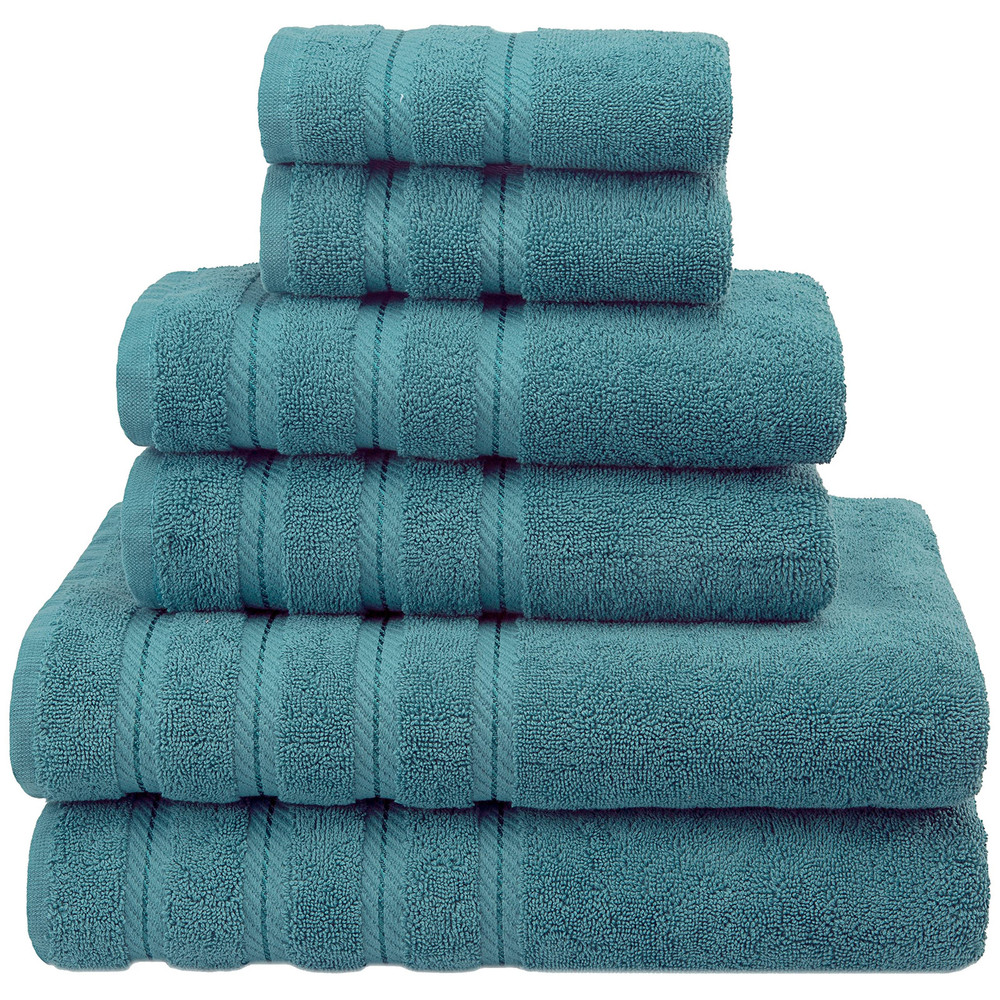 100% Carde Cotton 6 Piece Towel Set, 590 GSM Heavy Weight Soft Absorbent Turk...
