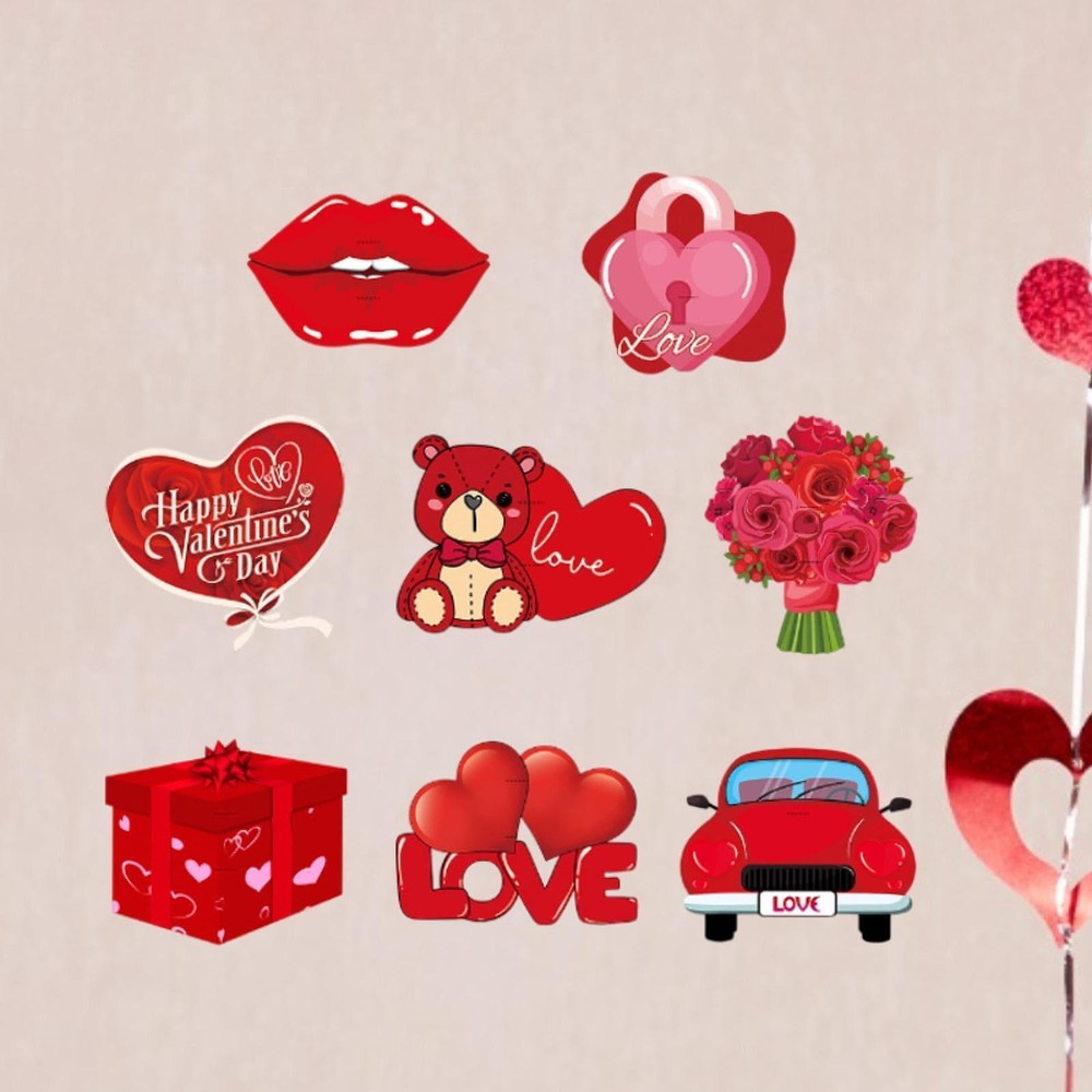 8 Valentine's Day Lollipop Paper Cards for Anniversary Party or Date Night