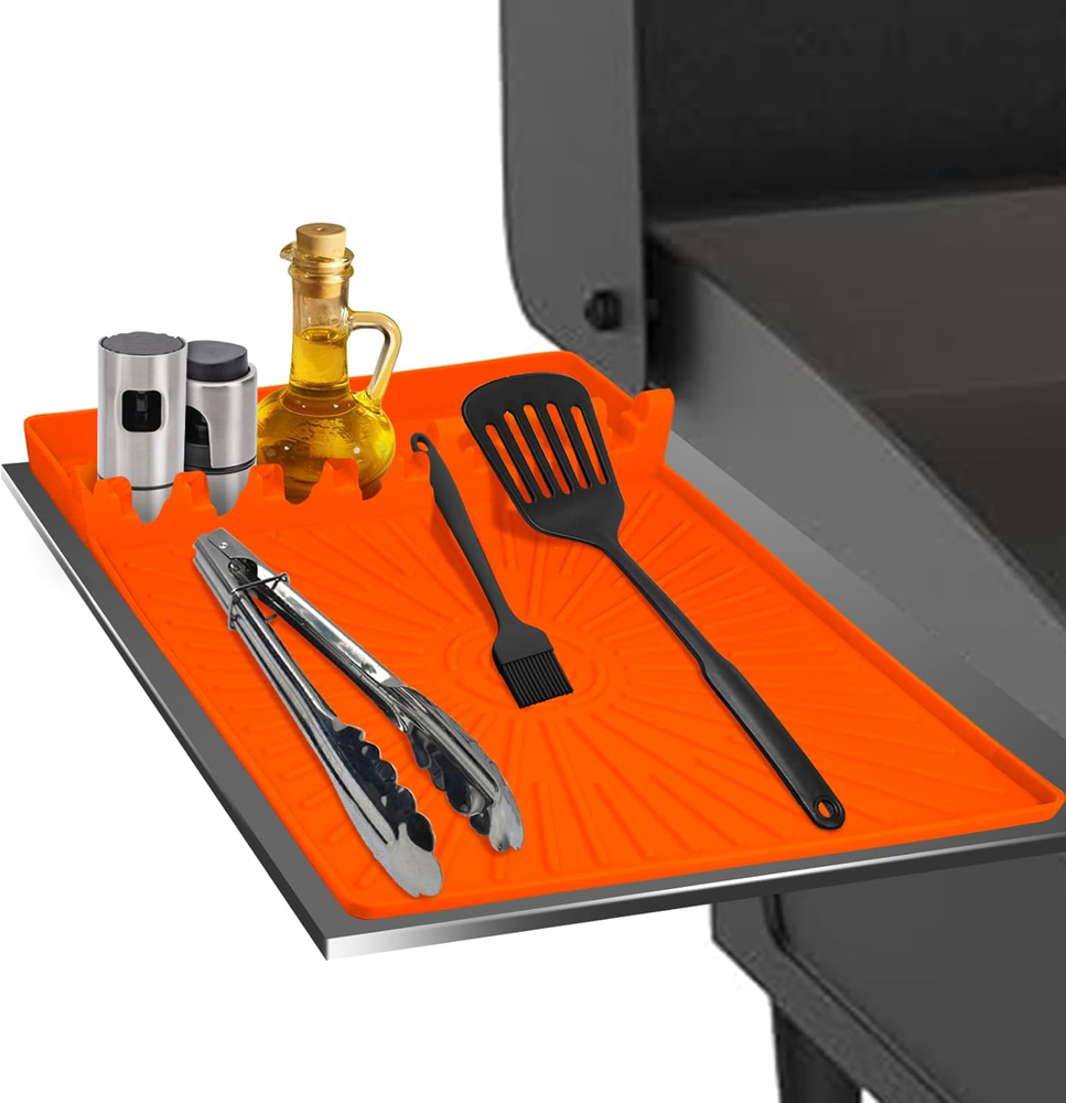 Large Heat-Resistant Silicone Spatula Mat with Drip Pad for Blackstone Grill