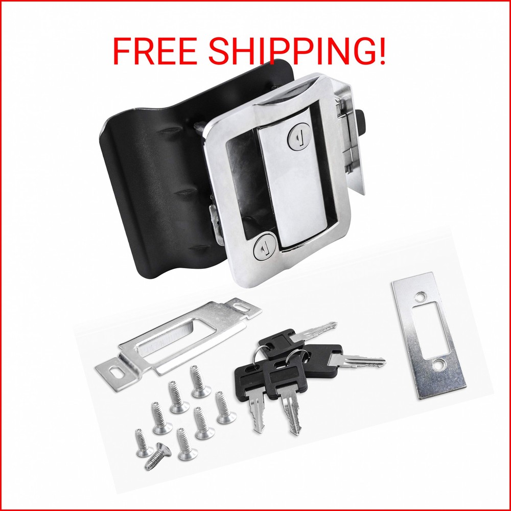 RV Travel Trailer Chrome Paddle Deadbolt Lock for Entry Door