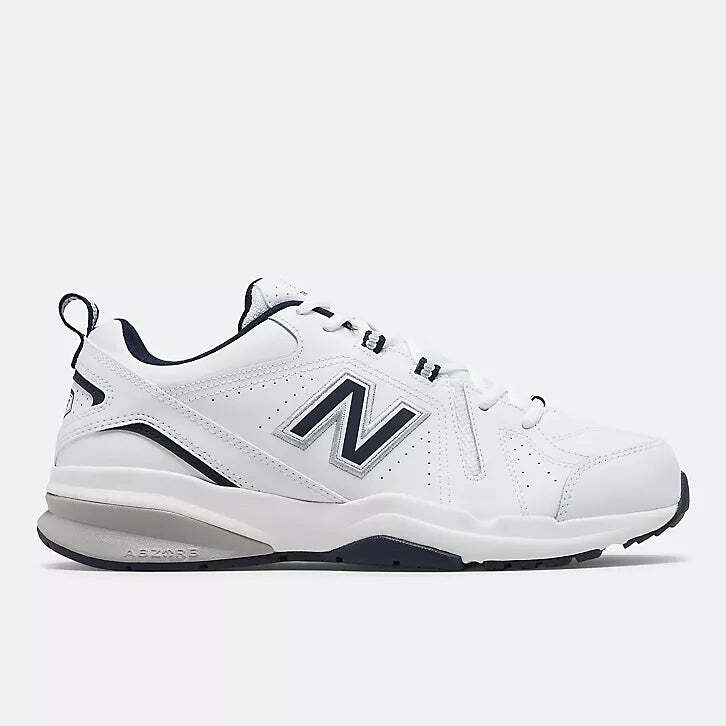 New Balance 608 White Blue Mens Casual Comfort Training Sneaker Shoes MX608V5 Si
