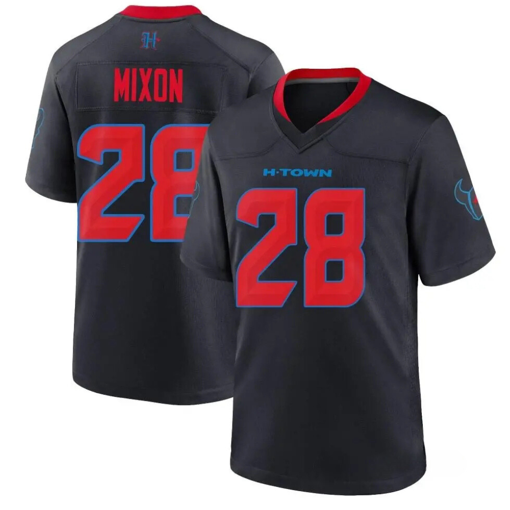 Joe Mixon MEN Stitched Jersey Navy Red