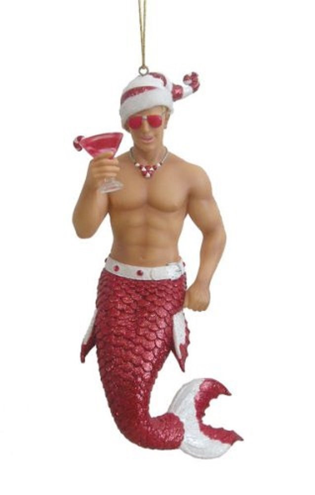 Candy Cane Merman Ornament