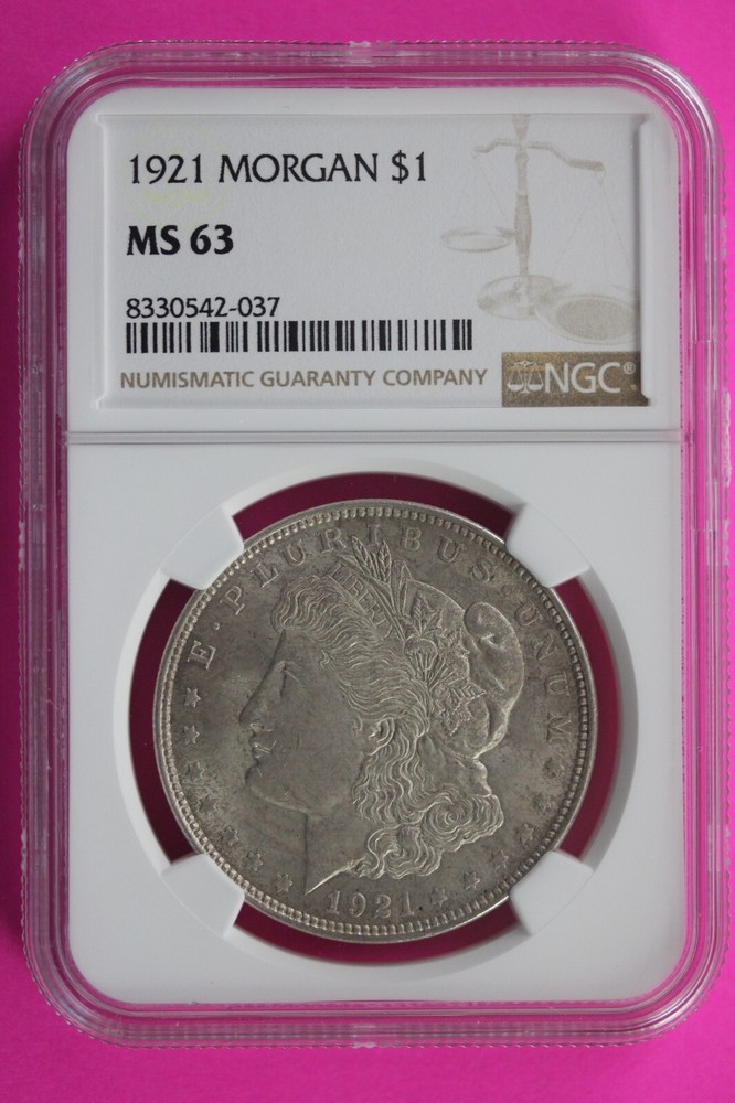 1921 P MS 63 Liberty Morgan Silver Dollar NGC Certified Graded Authentic Slab 91