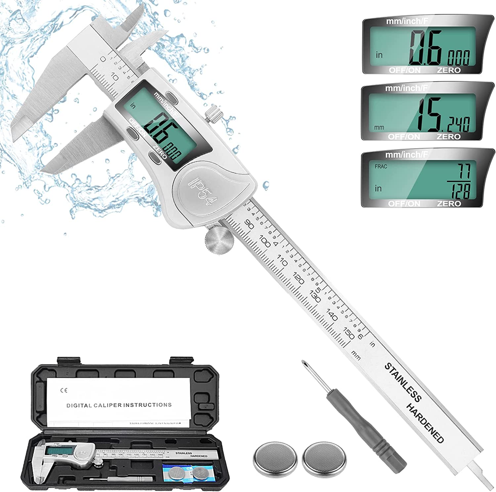 IP54 Waterproof Digital Caliper Electronic Micrometer Measuring Tool Stainless Steel-image