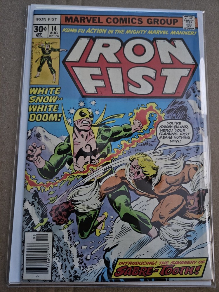 Iron Fist # 14 🔑 1st App Of Sabertooth Bronze Age 1977 See Pics & Descrip.
