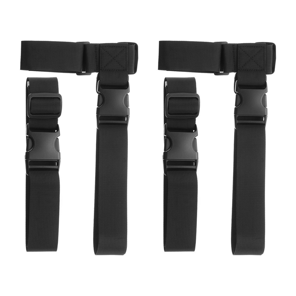 2 Set Luggage Straps Adjustable Buckle Nylon Suitcase Connector Belt, Black