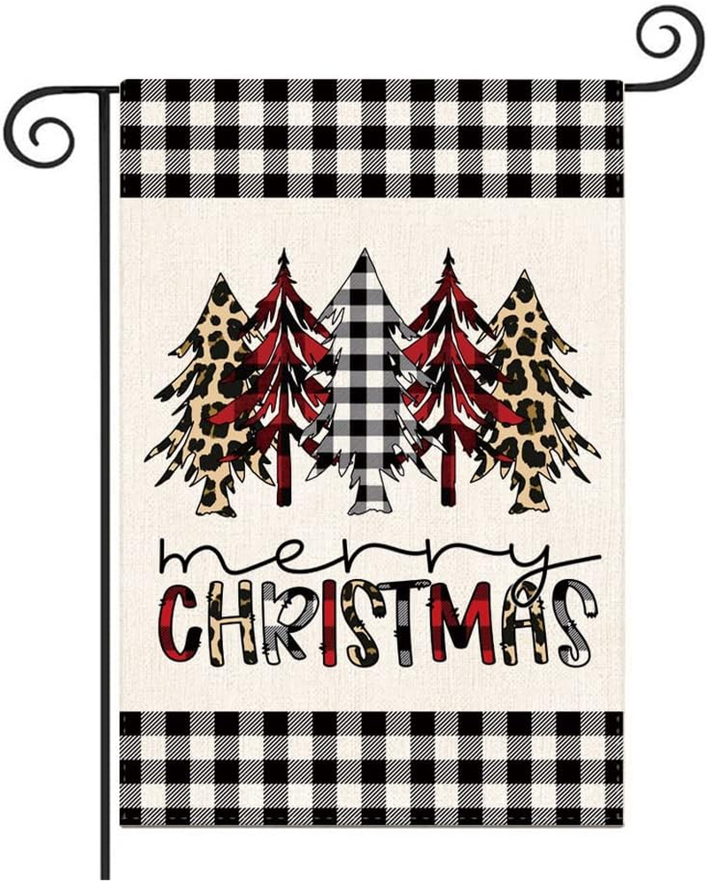 Merry Christmas Vertical Double-Sided Burlap Garden Flag