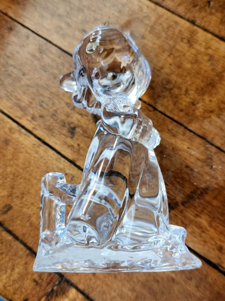 Enesco Precious Moments 1991 Voice of Spring Lead Crystal Figurine 3.75 Inches No Box-image