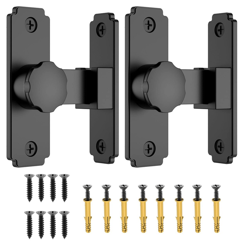 Barn Sliding Door Lock Hardware, 90 Degree Heavy Duty Gate Latches Flip Latch...