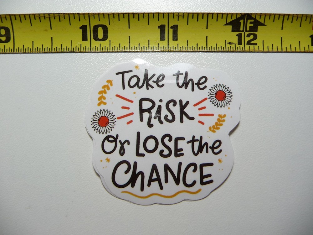 TAKE THE RISK OR LOSE THE CHANCE POSITIVE DECAL STICKER MOTIVATIONAL MOTIVATE