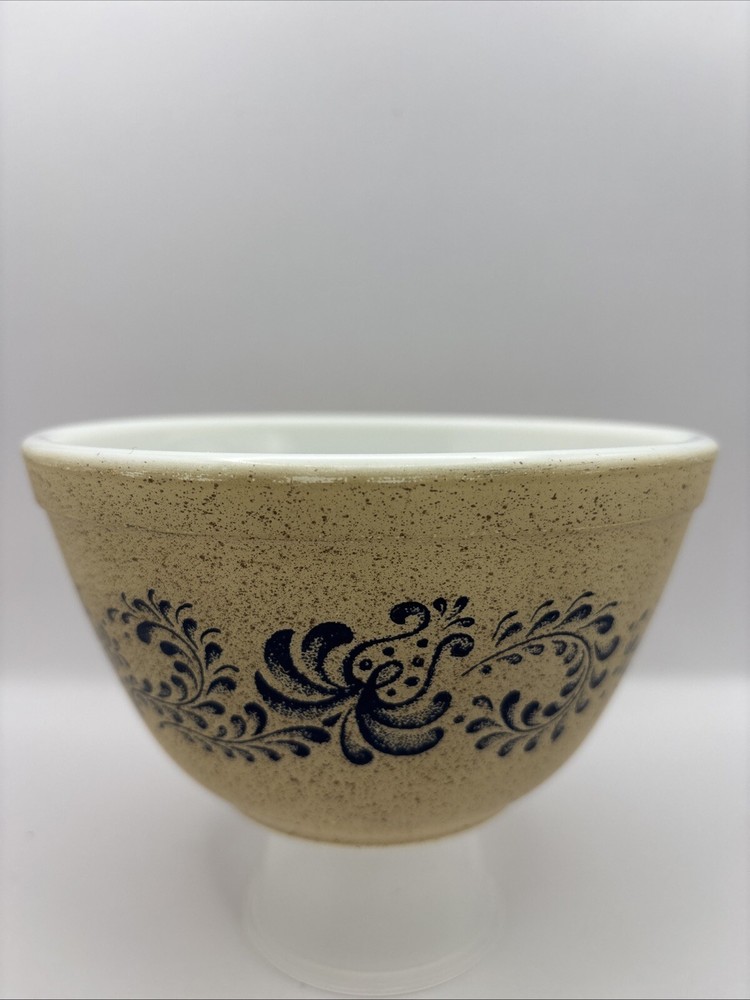 Vintage Pyrex Homestead Blue Beige 401 Small Mixing Bowl 750ml 1.5 Pt