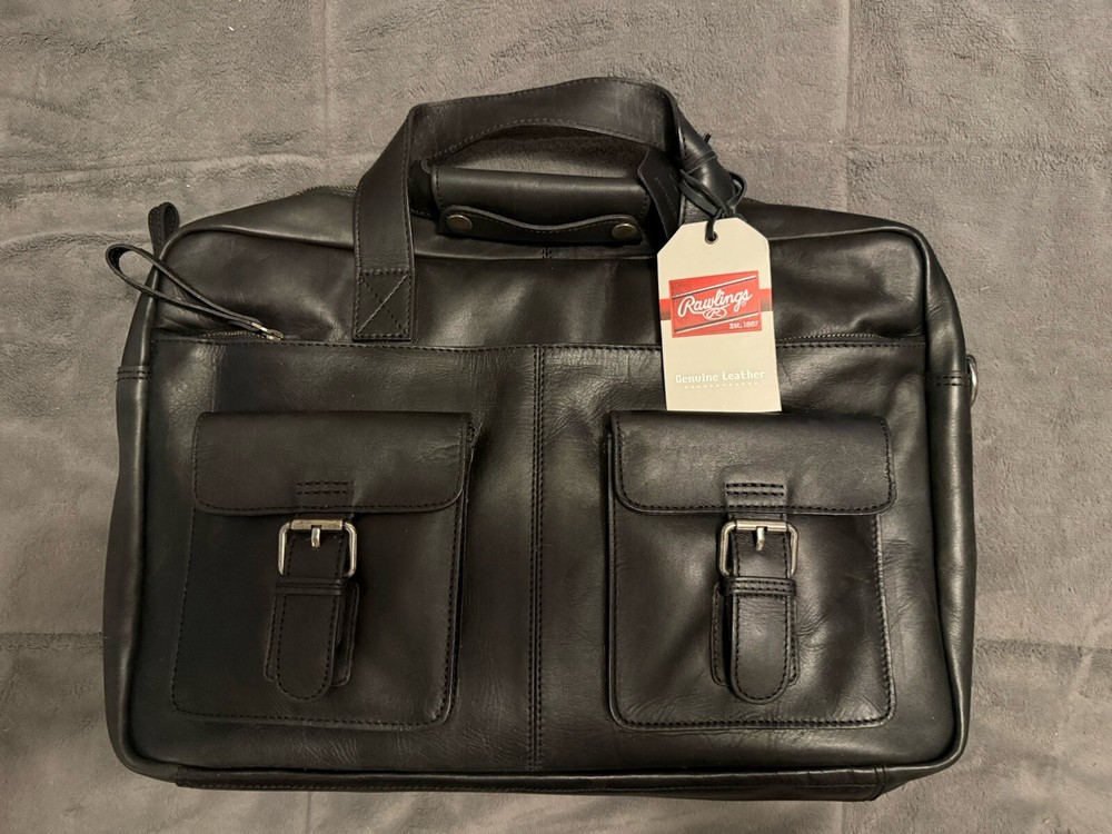 NEW Rawlings Heart of the Hide Collection BLACK LEATHER BRIEFCASE  MLB $549 NWT