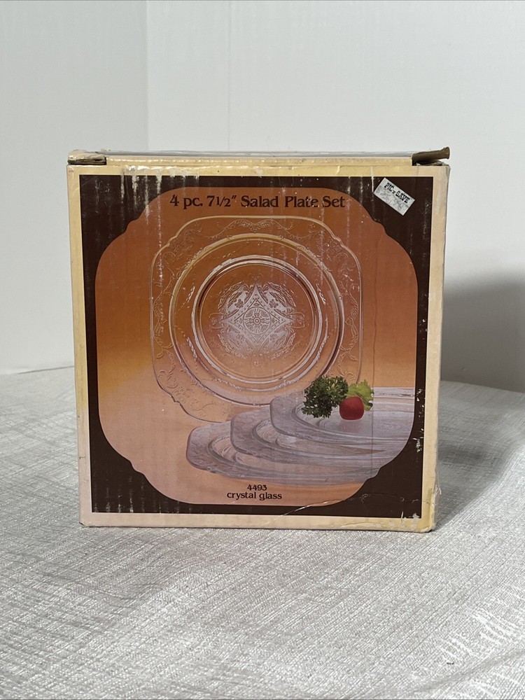 Recollection Clear Indiana Glass 4493 Set Of 4 Salad Plate Set W Box Crystal