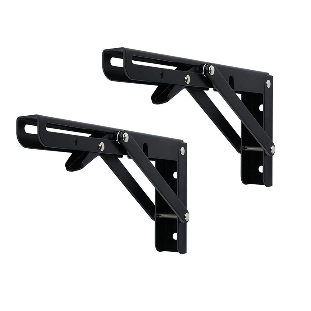 Folding Shelf Brackets, Heavy Duty Stainless Steel Collapsible Shelf Bracket,...
