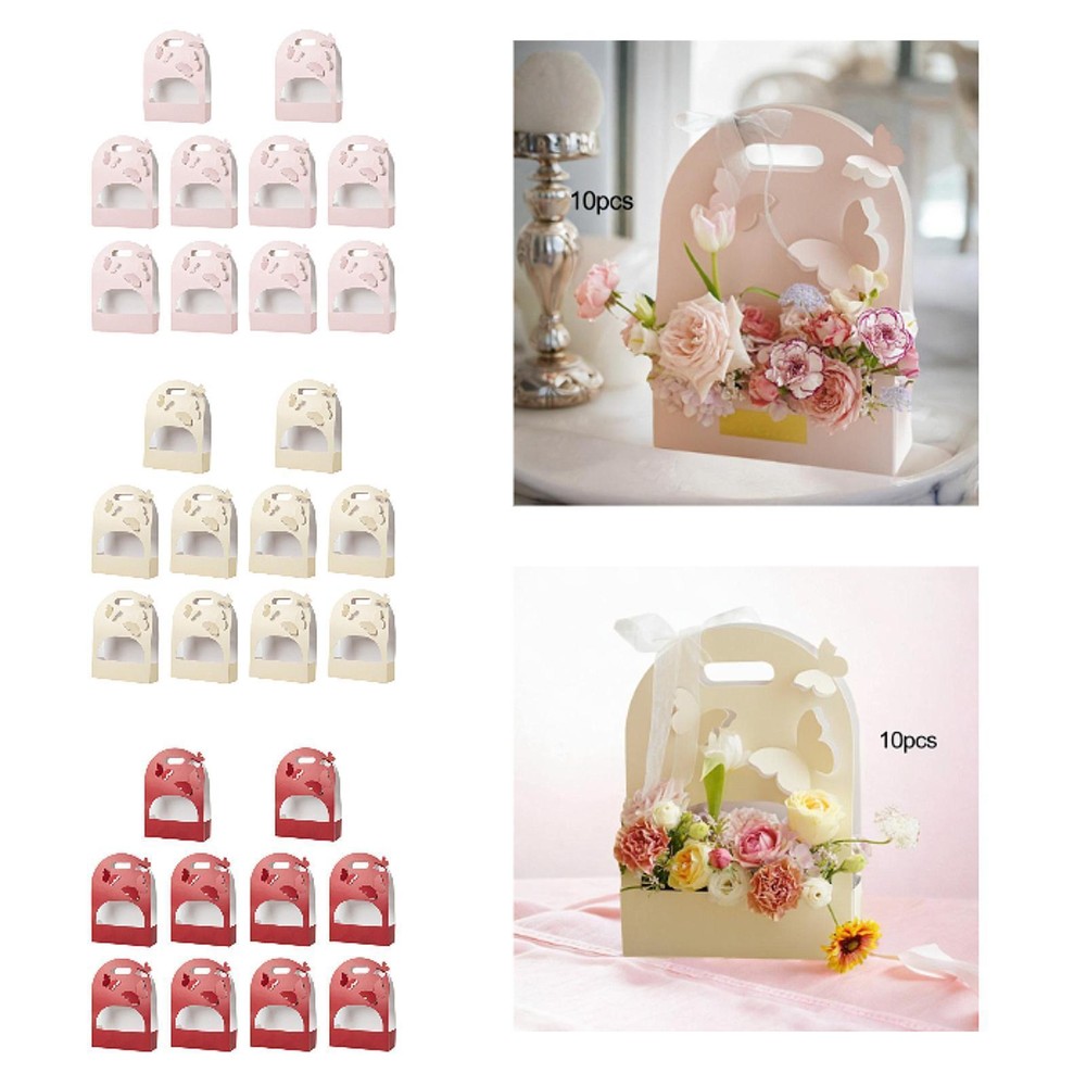 10x Butterfly Flower Box Gift Wrap Box for Anniversary Wedding Party Favors