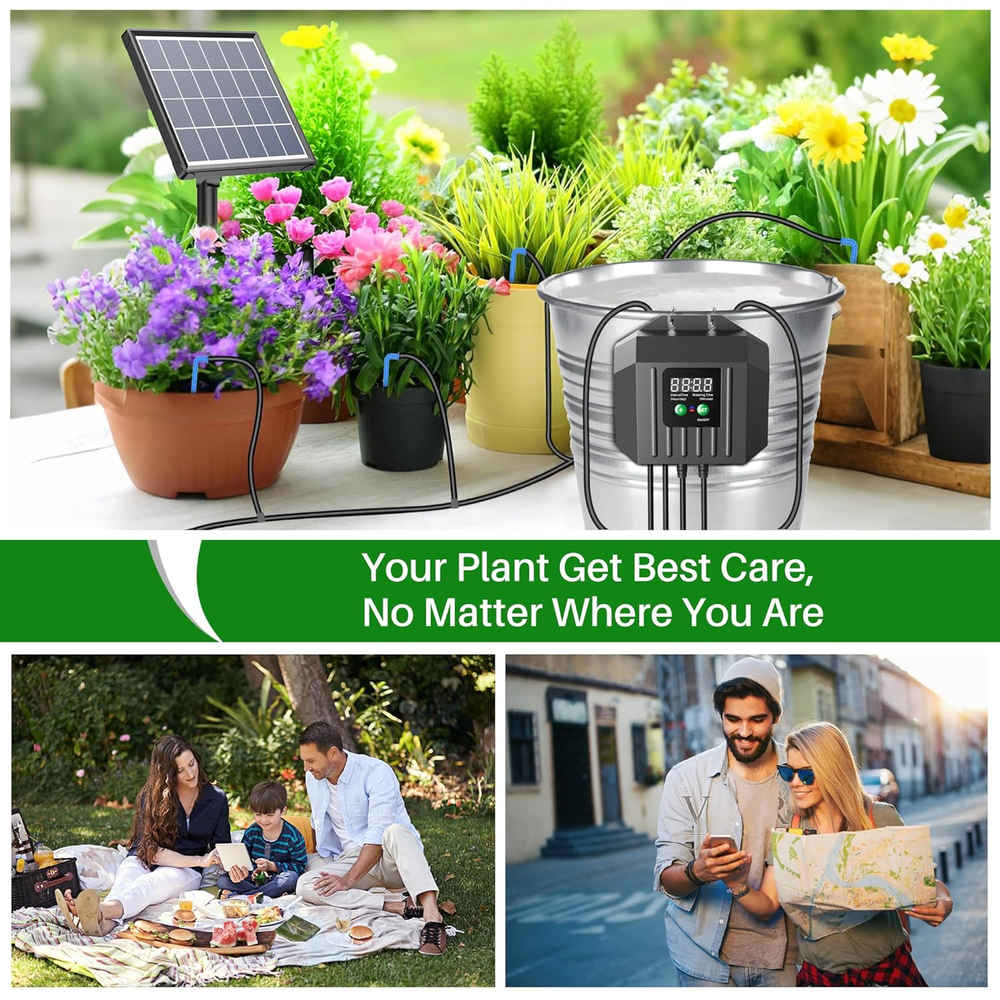 Smart 3W Solar Drip Irrigation Kit with Digital Programmer