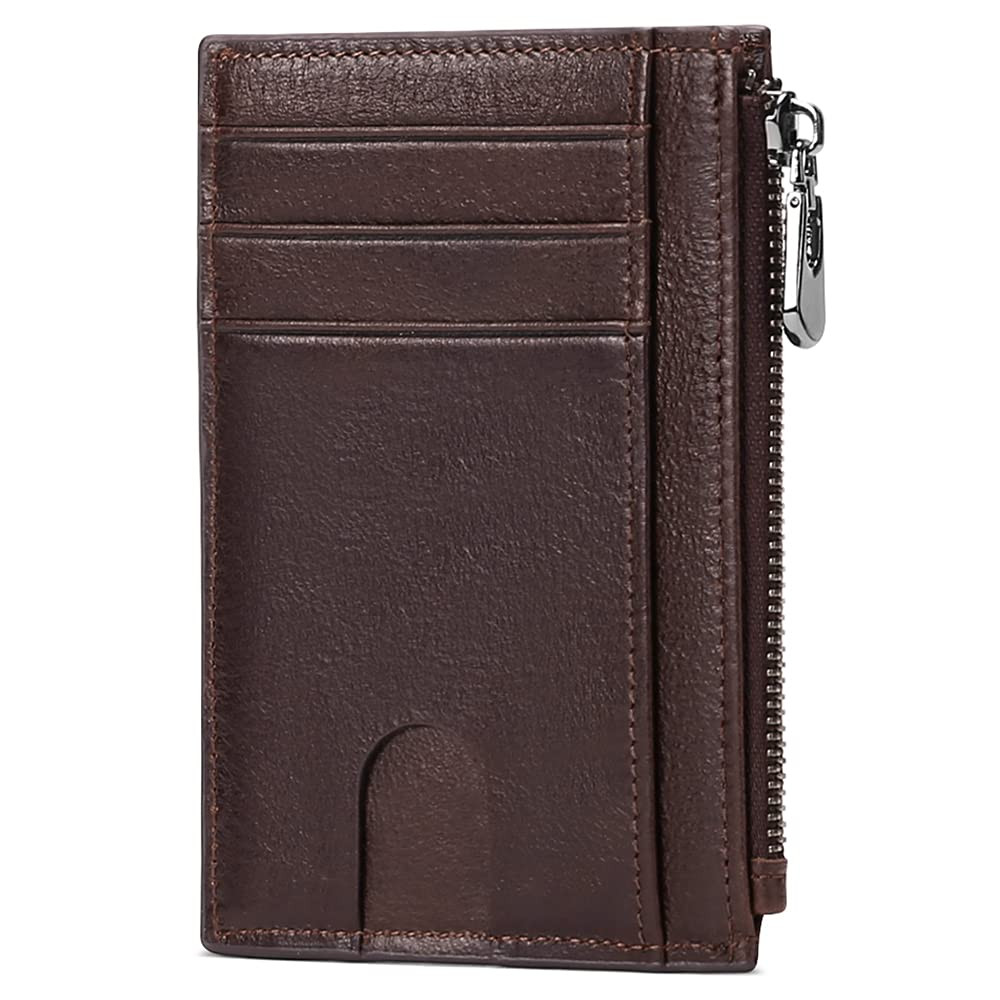 GOIACII Genuine Leather Slim Minimalist Front Pocket Wallet for Men  