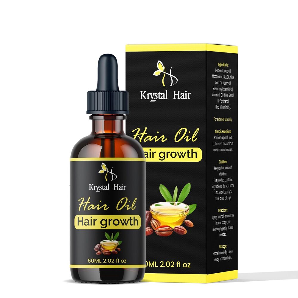 Krystal Hair Growth Oil –60ml Natural Hair Nourishing Blend BUY ONE GET ONE FREE