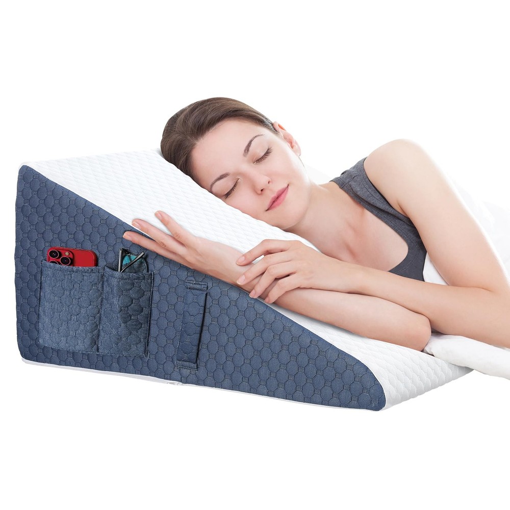 12-Inch Bed Wedge Pillow for Acid Reflux, Heartburn & GERD Relief
