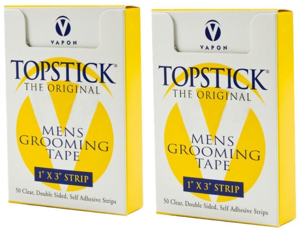 1-Inch x 3-Inch Topstick Double-Sided Tape - 100 Strips Total (2 Boxes) Hypoallergenic Multipurpose Adhesive