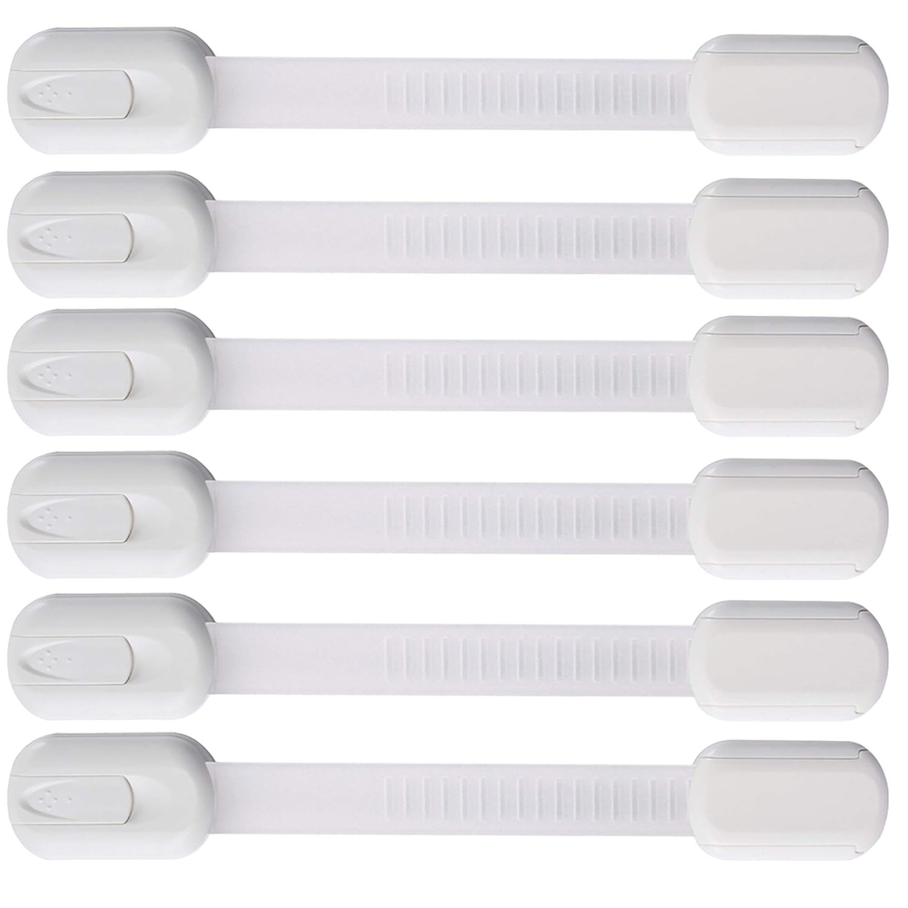 6 Pack  Multi-Use Adhesive Straps Locks - Childproofing Baby Proofing Cabinet La