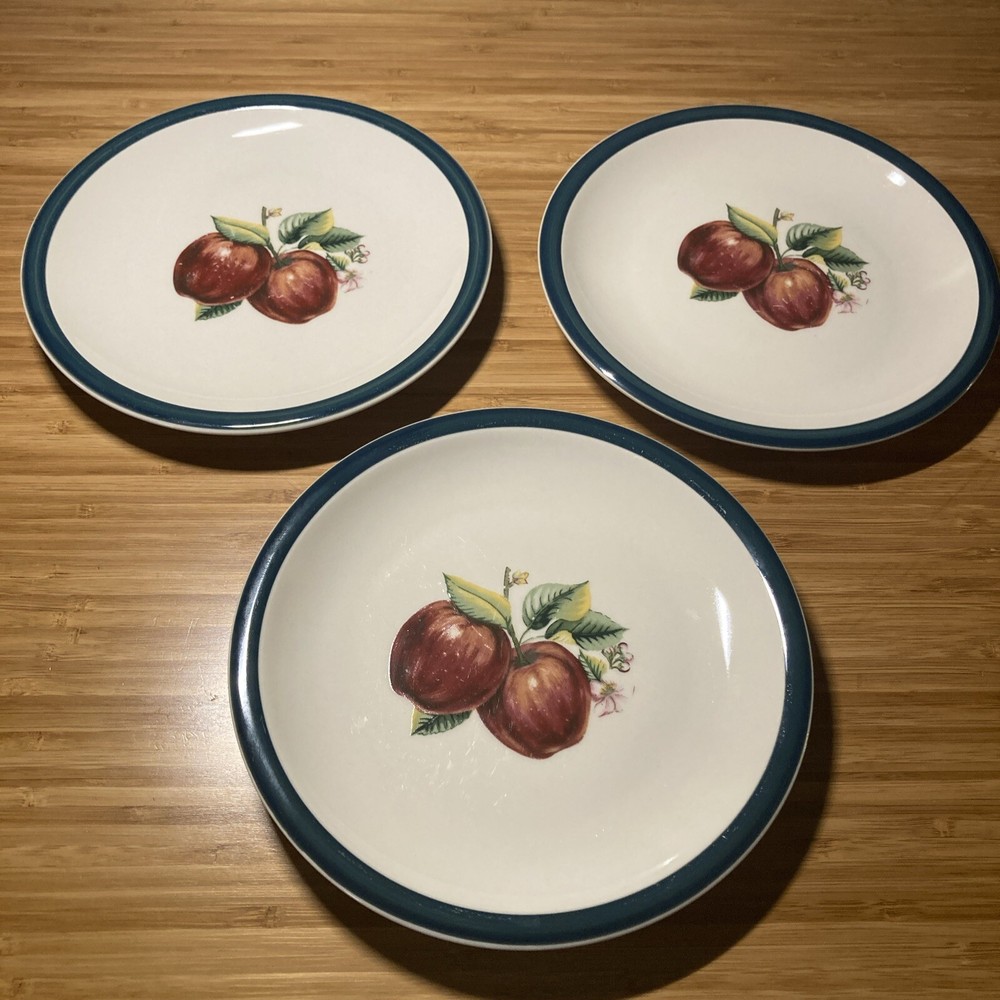 China Pearl 3-Pc Apples & Blossoms Salad Plates 7-5/8