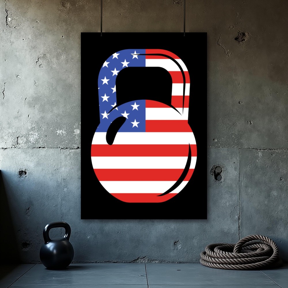 Motivational Kettlebell Gym Poster with Inspirational Quotes for Office Decor