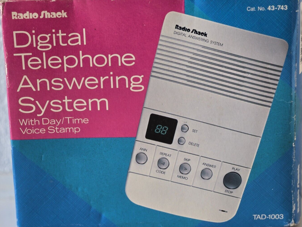 Digital Telephone Answering Machine System Radio Shack TAD-1003 43-743