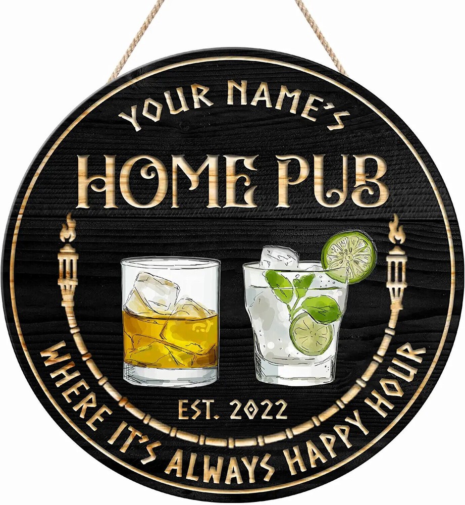 Custom Personalized Beer Bar Signs for Tasting Room Wood Decor-image