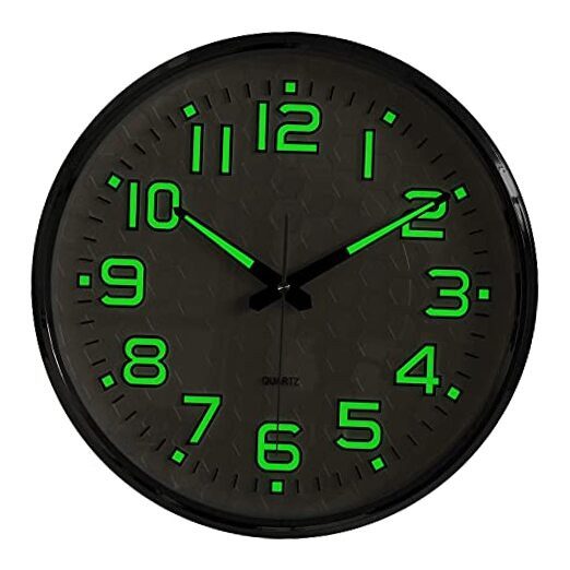 Night Light Wall Clock 13'' Bedroom Wall Clocks with Silent Non-Ticking