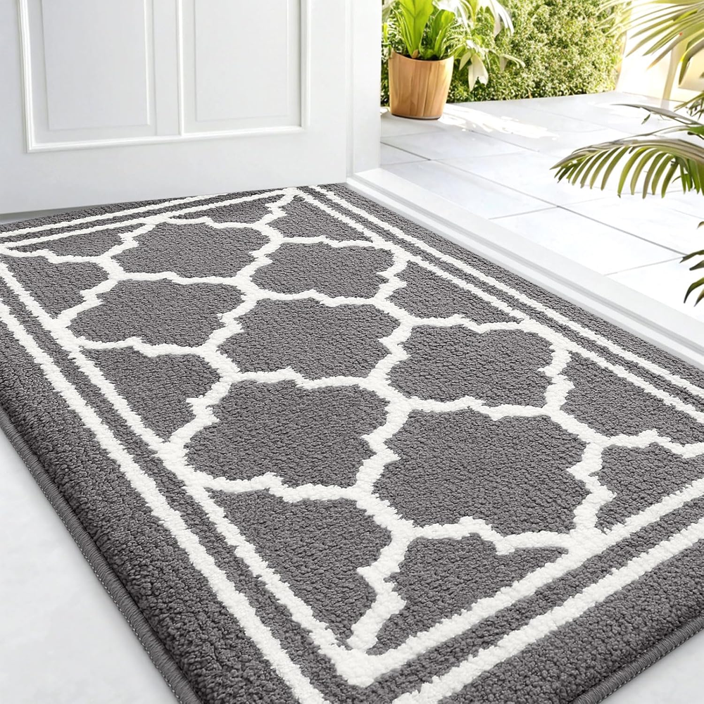 Indoor Door Mat, Dirt-Resistant and Absorbent Doormat, Anti-Slip, Low Profile Fl