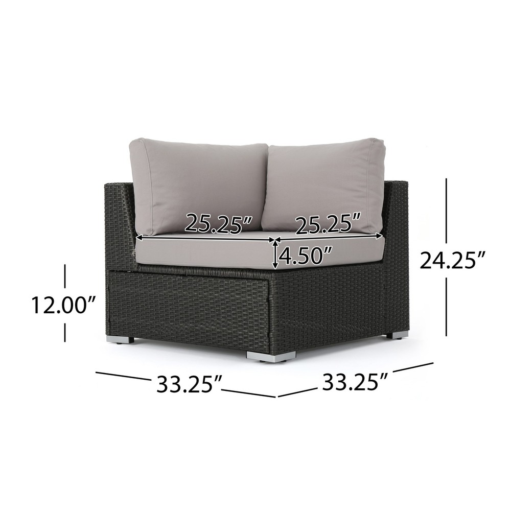 Christopher Knight Home Santa Rosa 7-Piece Outdoor Wicker Set in Grey and Silver  