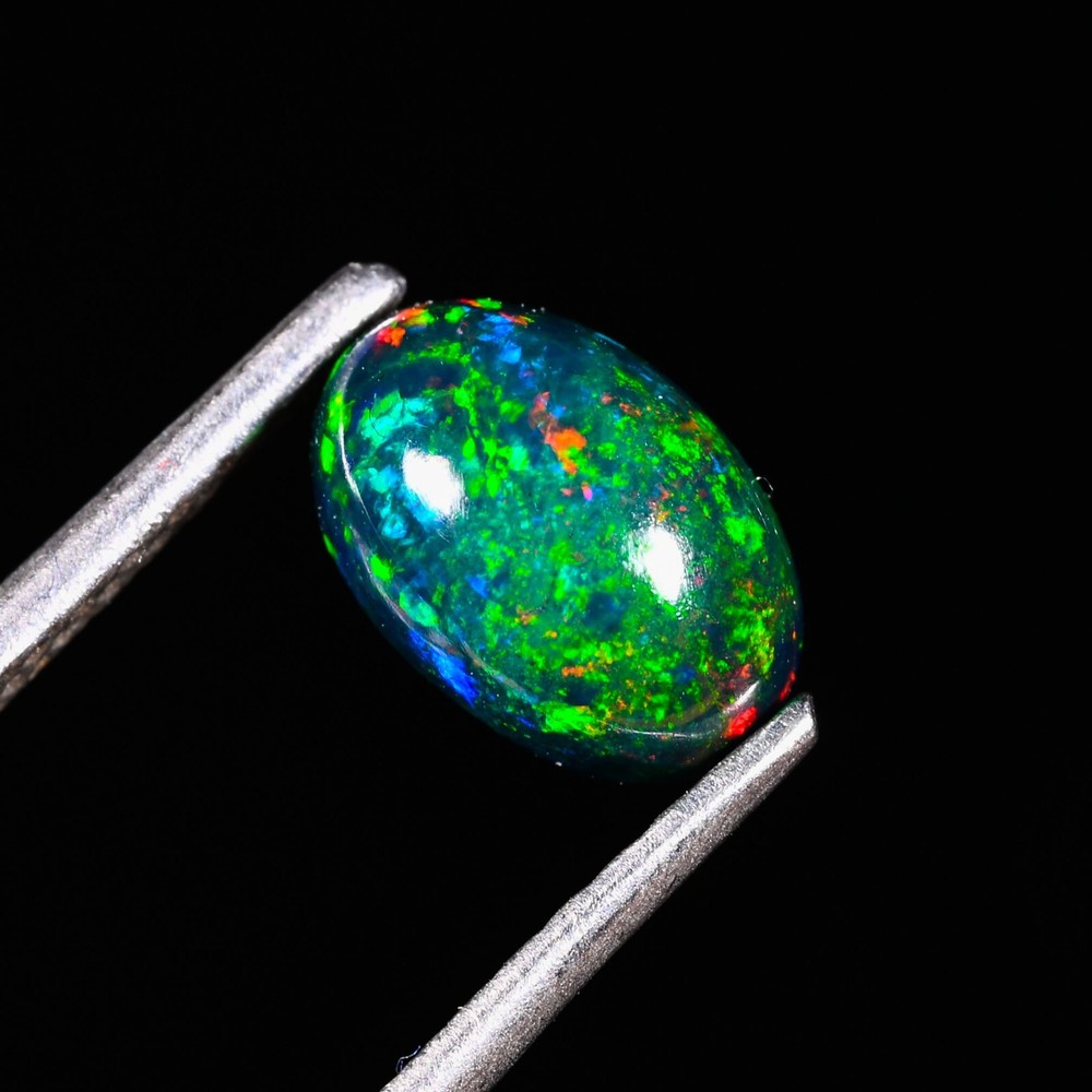 Ethiopian Black Opal Cabochon Oval Loose Stone for Jewelry Making