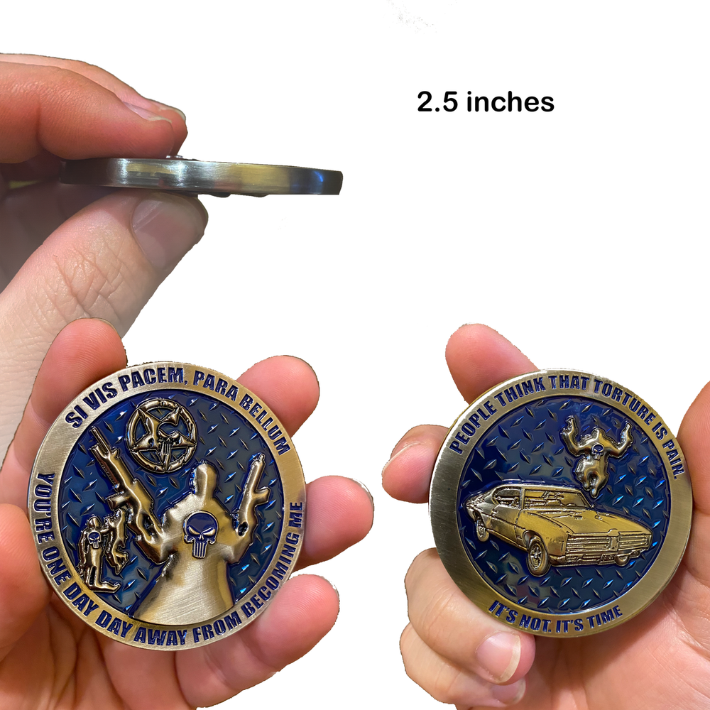 SK-030 Frank Castle And Car Thin Blue Line Fantasy Challenge Coin