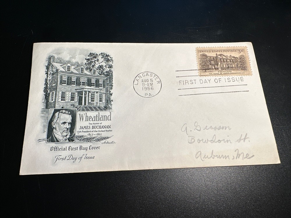 Sc 1081 3c 1956 Wheatland Home Of James Buchanan FDC Artmaster Cachet