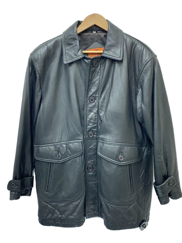 Skendel Black Leather Blouson Jacket for Men Size M
