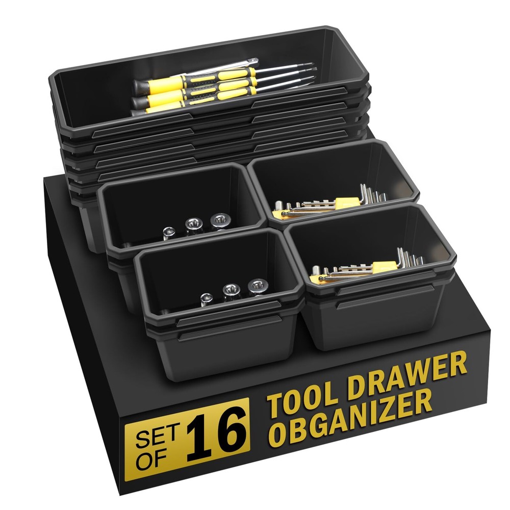 LARBANKE 14-Piece Toolbox Organizer Set with Connectable Storage Box for Tool Storage and Organization