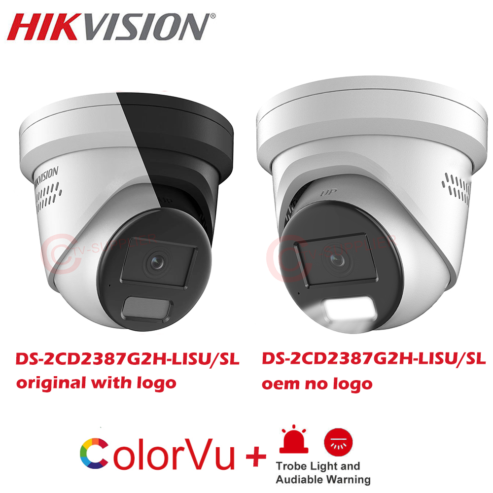 HIKVISION DS-2CD2387G2H-LISU/SL 8MP White Black IP Camera PoE Sound Light Alarm