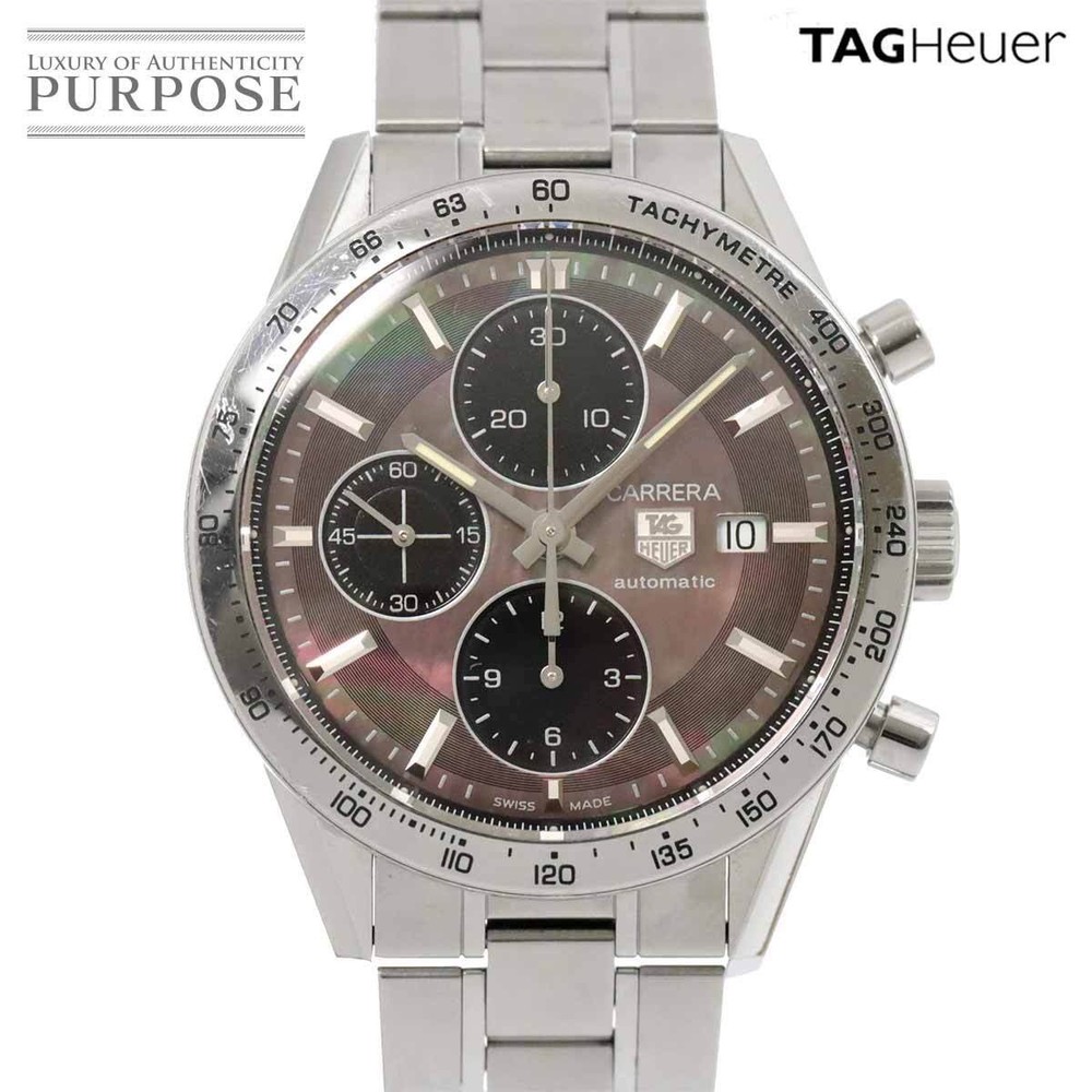 TAG Heuer Carrera CV201P Chronograph Automatic Mens Watch Date Black Shell Dial