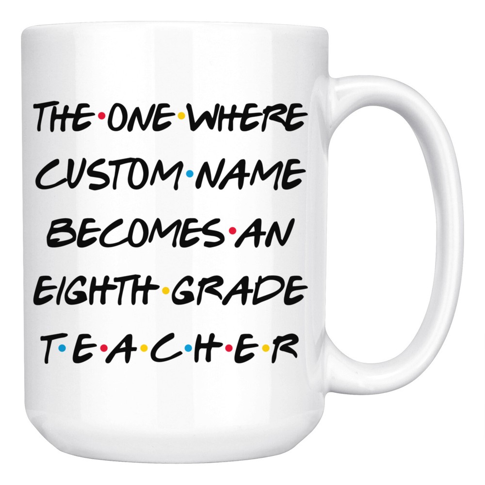 Personalized 8th Grade Teacher Coffee Mug, Eighth Grade Teacher Graduation Gift
