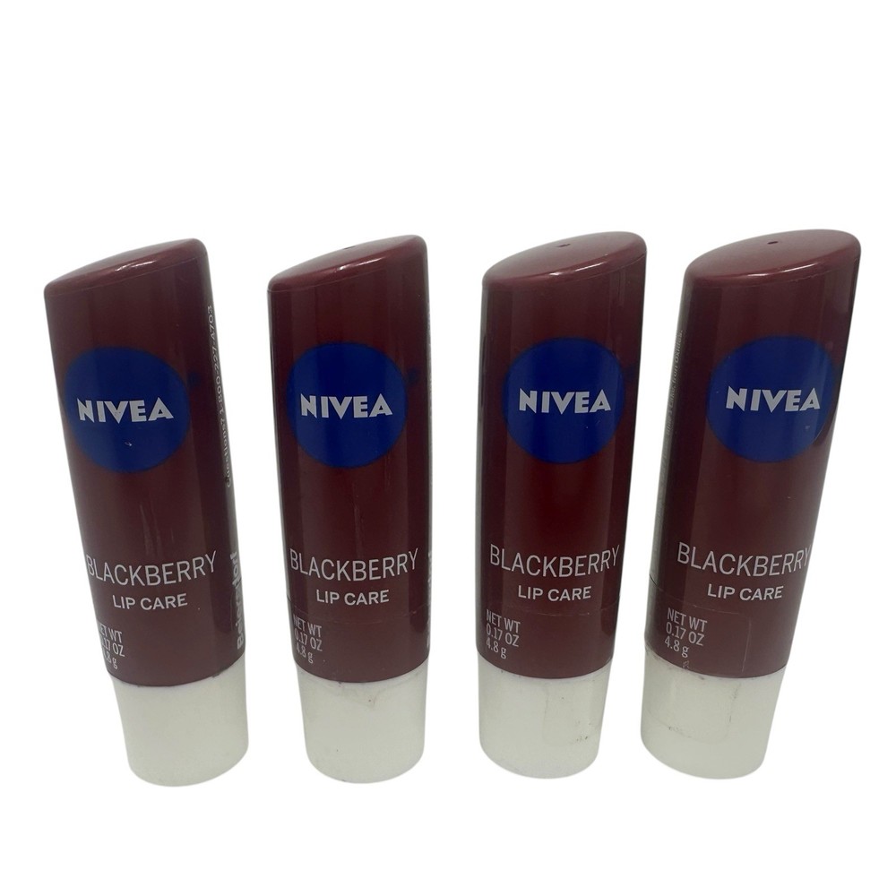 4 Pack Nivea BlackBerry Tinted Lip Balm 0.17 oz Discontinued Rare Scented Care