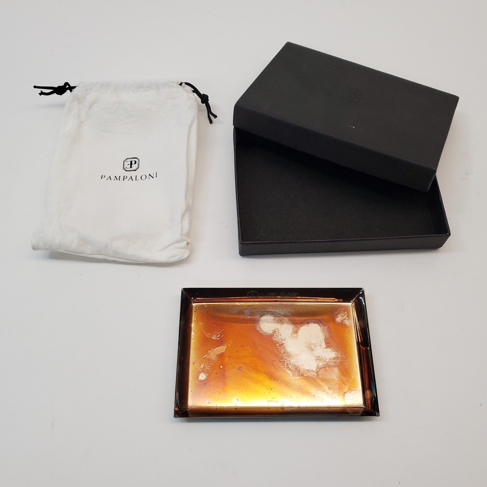 PAMPALONI Italy LEXUS engraved Silver Business Card Tray / Holder-image
