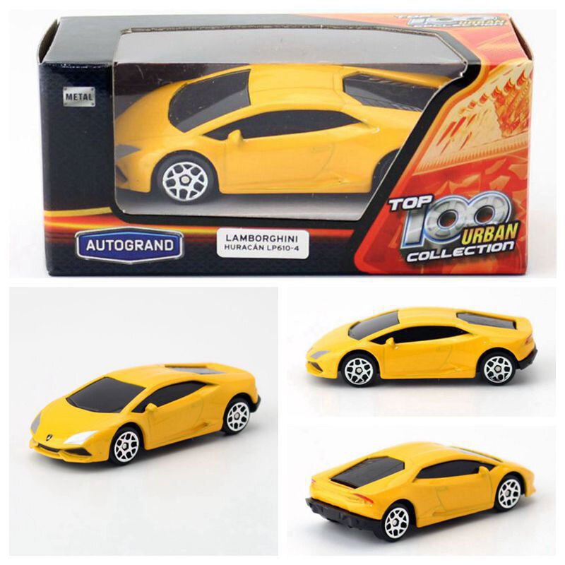 1/64 Lamborghini Huracan LP 610-4 Diecast Model Car Boys Toys Kids Gifts Yellow