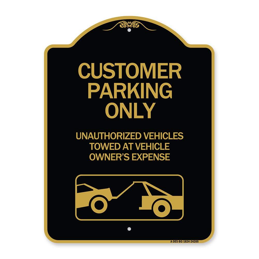 Designer Series Sign - Customer Parking Only, Unauthorized Vehicles Towed at ...-image