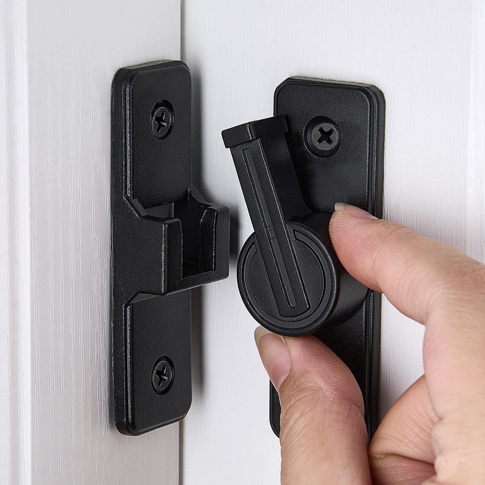 2-Pack Heavy Duty 90° Sliding Barn Door Latches with Lock