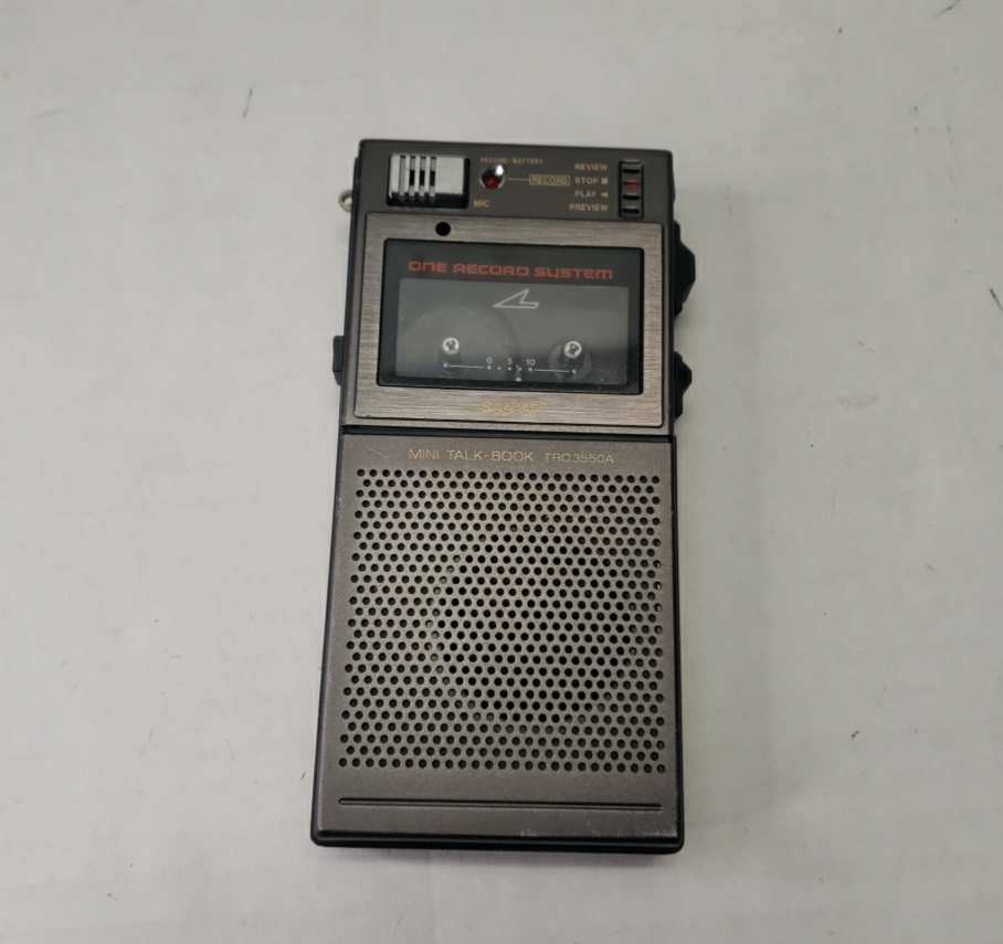 Sanyo TRC-3550A Micro Cassette Tape Recorder One Record System Tested