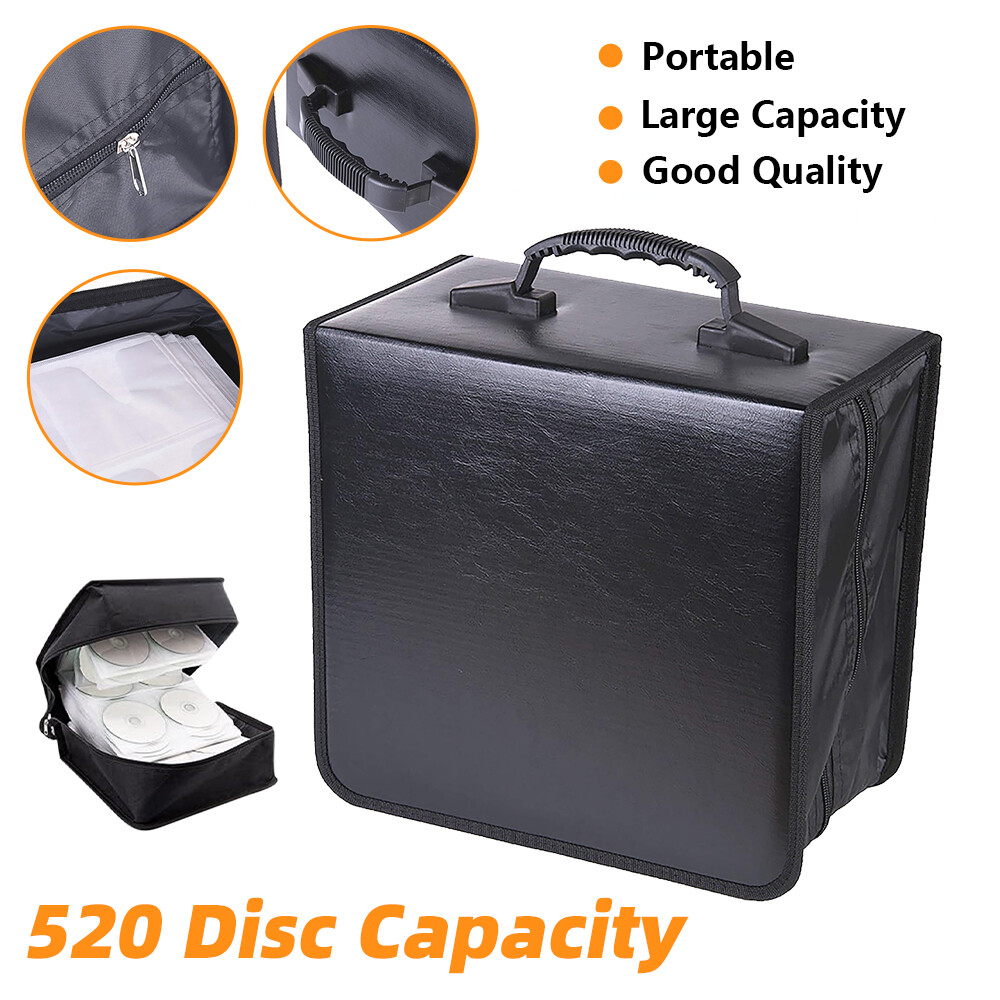 520 Disc CD DVD Storage Bag Portable PU Leather Wallet Organizer Holder Case Box