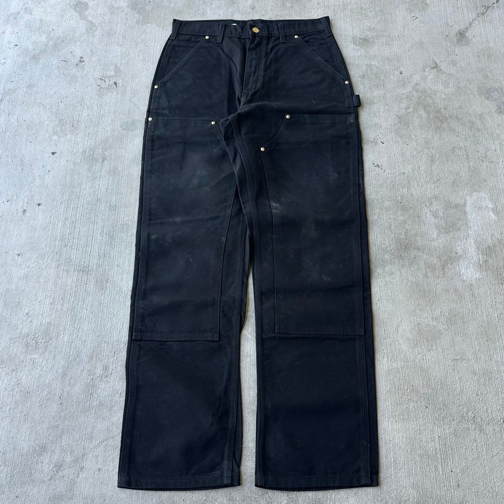 Vintage Y2K black Carhartt double knee work wear carpenter pants