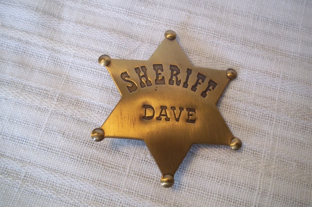 Vintage Kids Sheriff Badge Toy Thin Metal Pinback - 